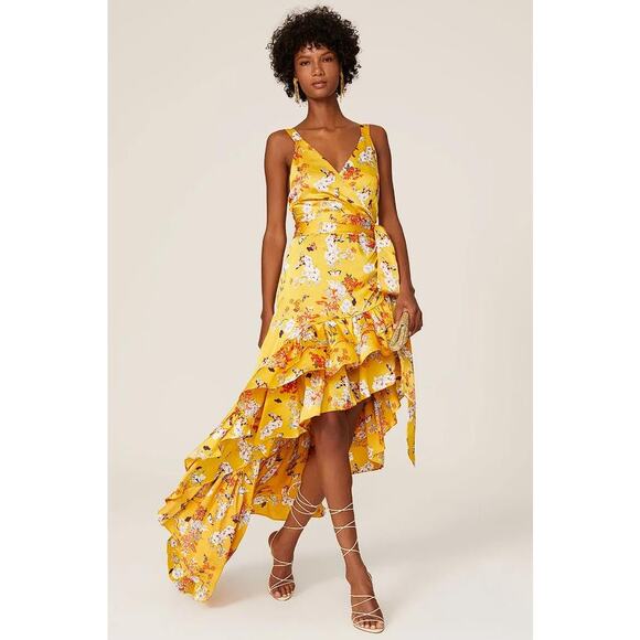 BRONX AND BANCO Women's Narciss Midi Dress Size L In Yellow - Picture 1 of 10